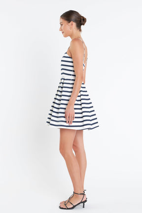 ENGLISH FACTORY - Striped Mini Dress - DRESSES available at Objectrare