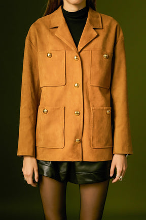 ENGLISH FACTORY - Faux Suede Jacket - JACKETS available at Objectrare