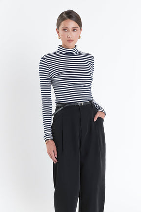 ENGLISH FACTORY - English Factory - Stripe Turtle Neck Top - TOPS available at Objectrare