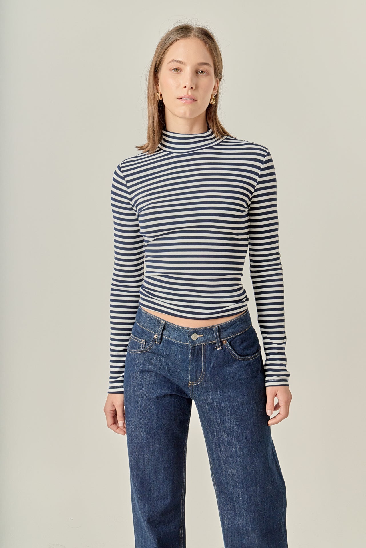 ENGLISH FACTORY - Stripe Turtle Neck Top - TOPS available at Objectrare