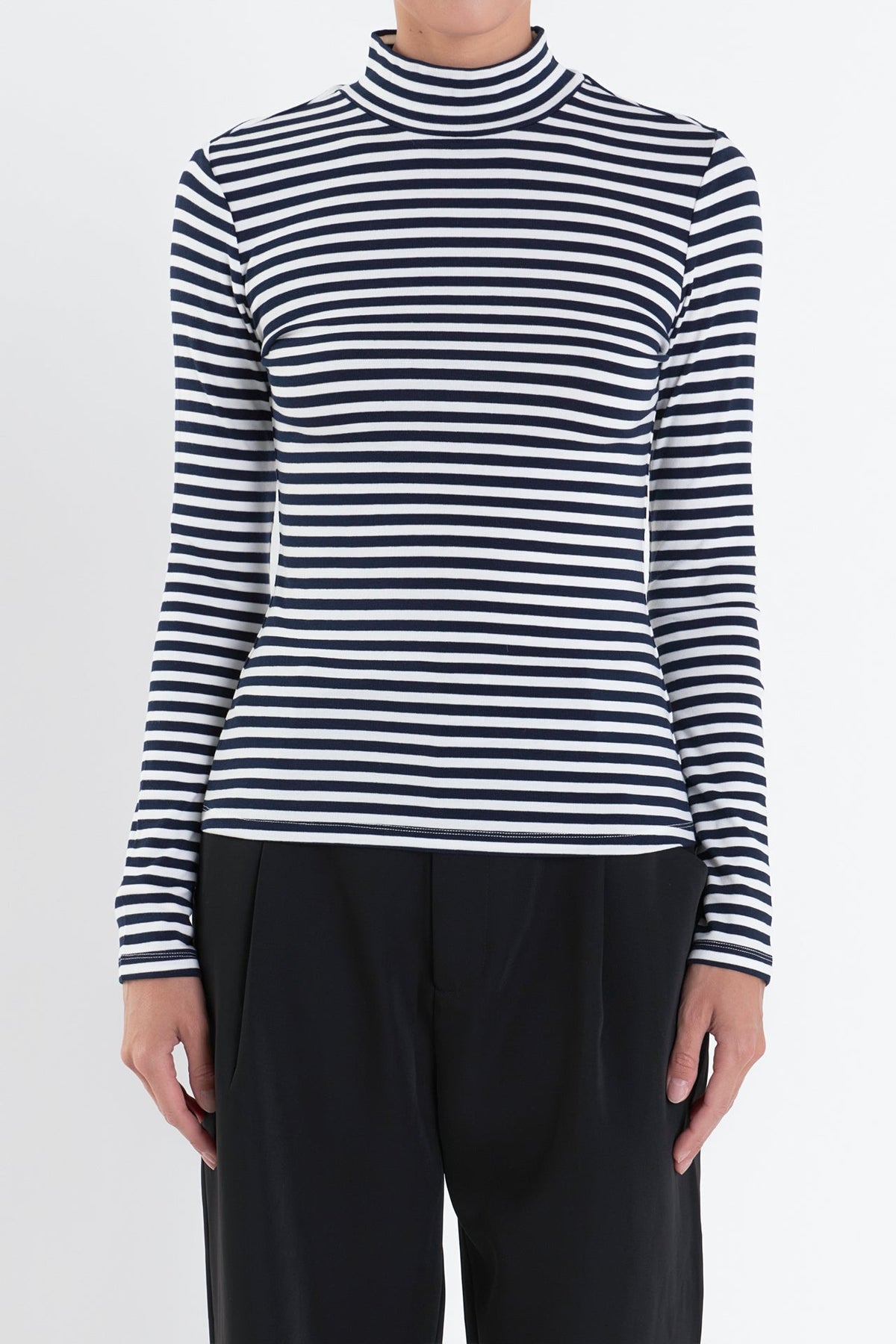 ENGLISH FACTORY - English Factory - Stripe Turtle Neck Top - TOPS available at Objectrare