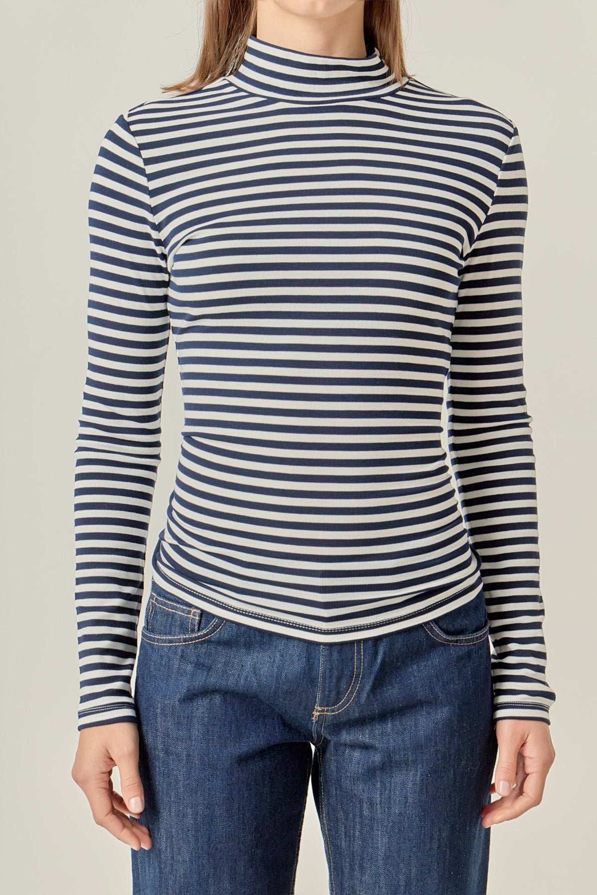 ENGLISH FACTORY - Stripe Turtle Neck Top - TOPS available at Objectrare
