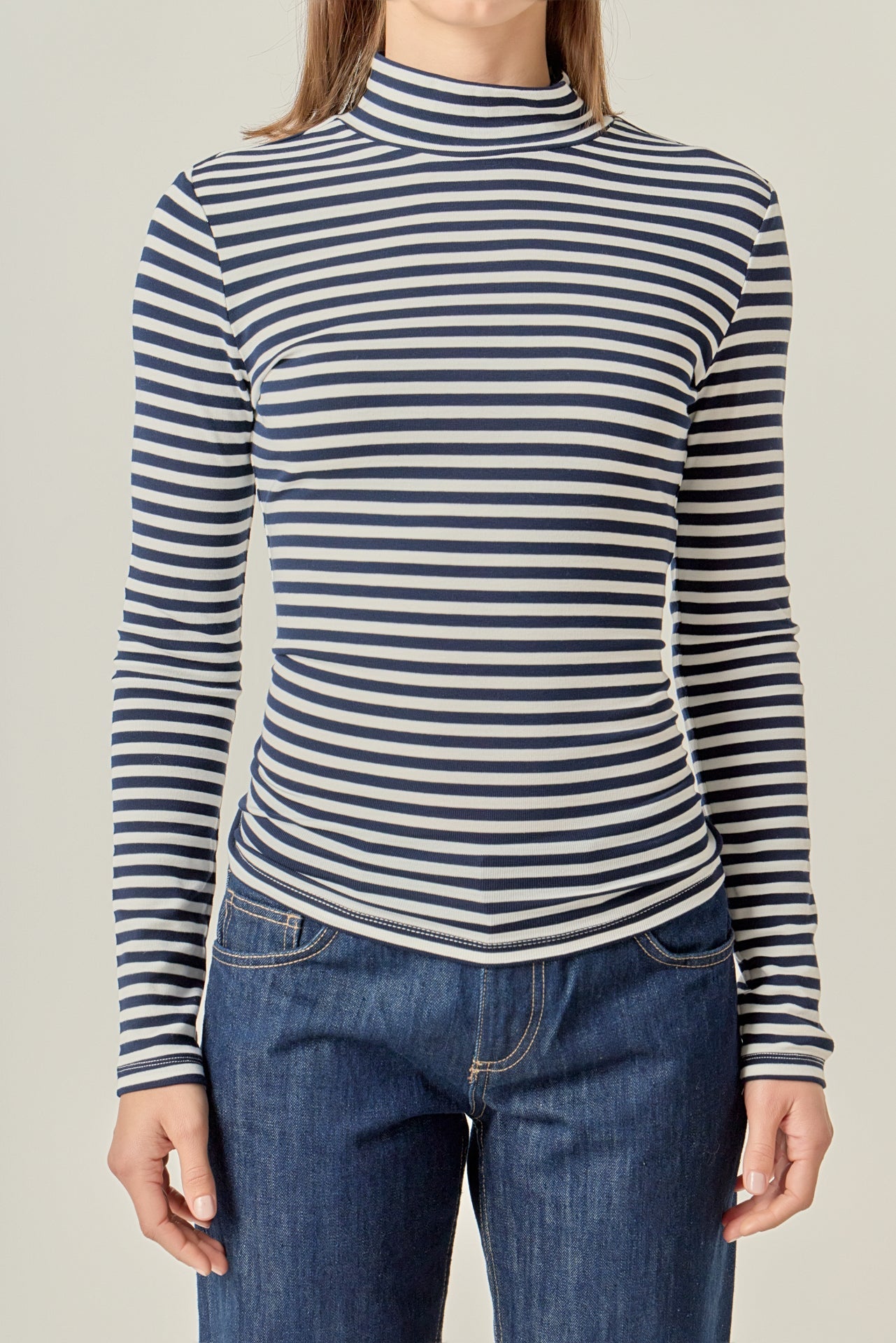 ENGLISH FACTORY - Stripe Turtle Neck Top - TOPS available at Objectrare