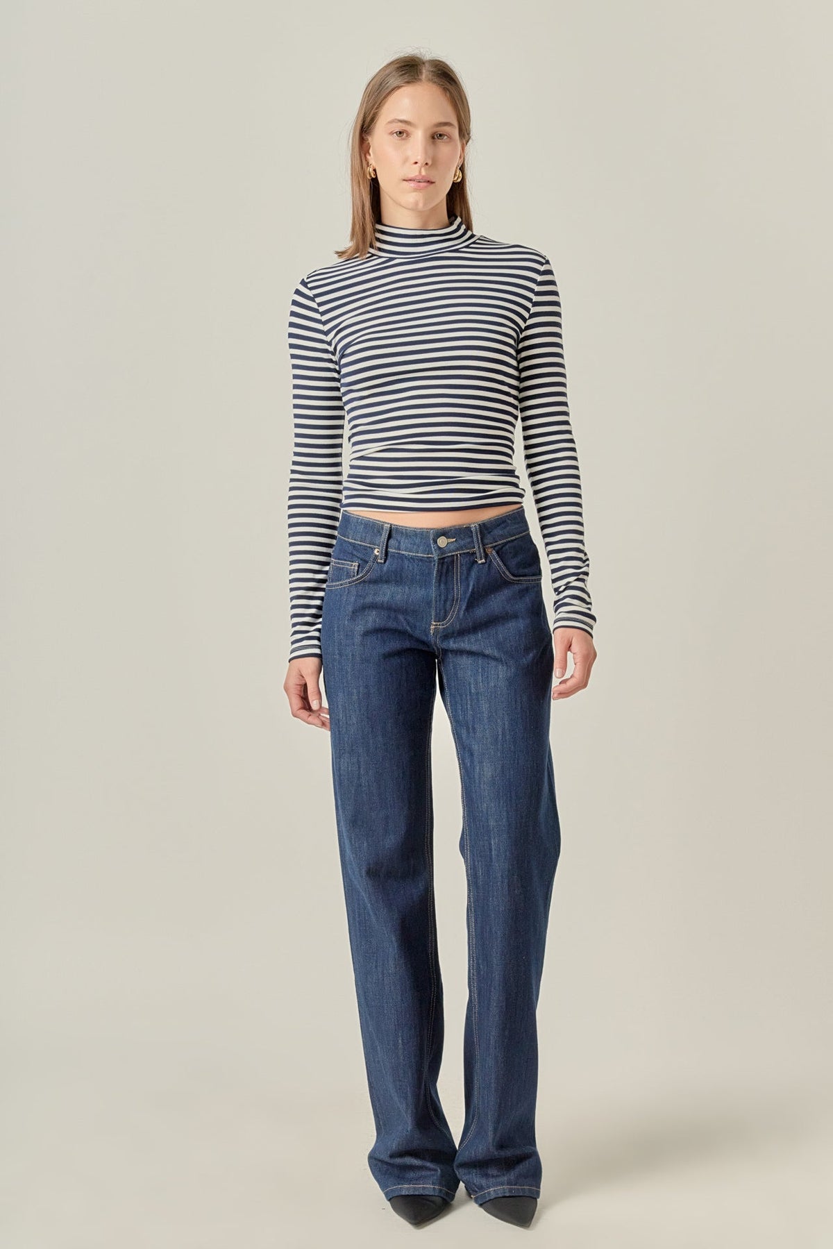 ENGLISH FACTORY - Stripe Turtle Neck Top - TOPS available at Objectrare