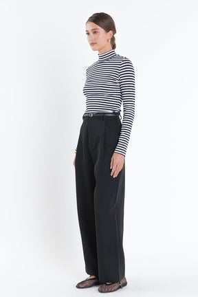 ENGLISH FACTORY - English Factory - Stripe Turtle Neck Top - TOPS available at Objectrare