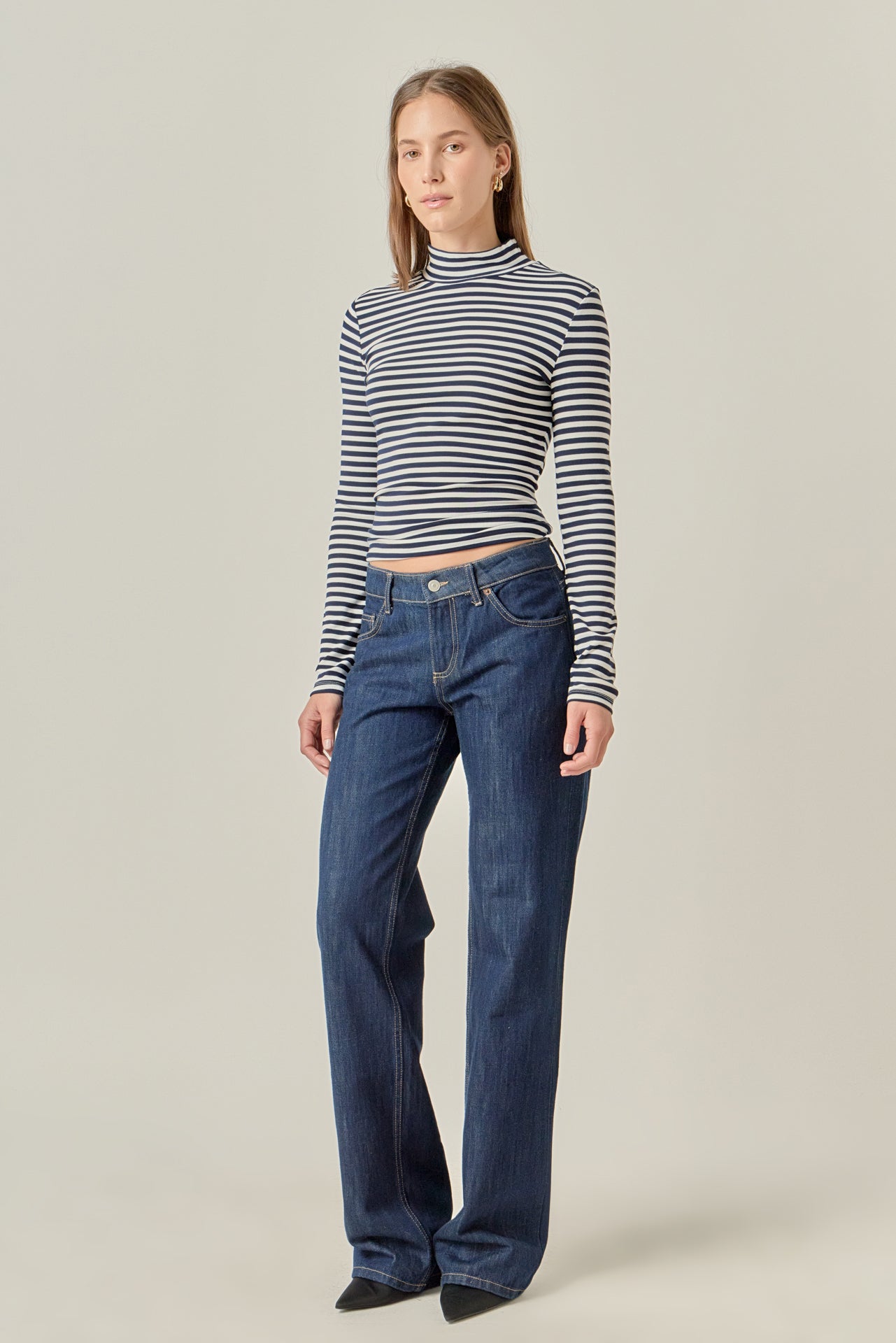 ENGLISH FACTORY - Stripe Turtle Neck Top - TOPS available at Objectrare