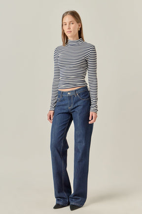 ENGLISH FACTORY - Stripe Turtle Neck Top - TOPS available at Objectrare