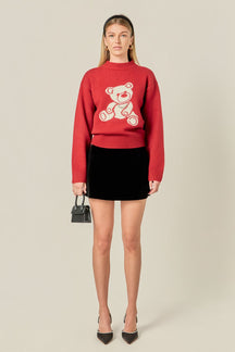 ENGLISH FACTORY - Olivia Teddy Bear Knit - SWEATERS & KNITS available at Objectrare