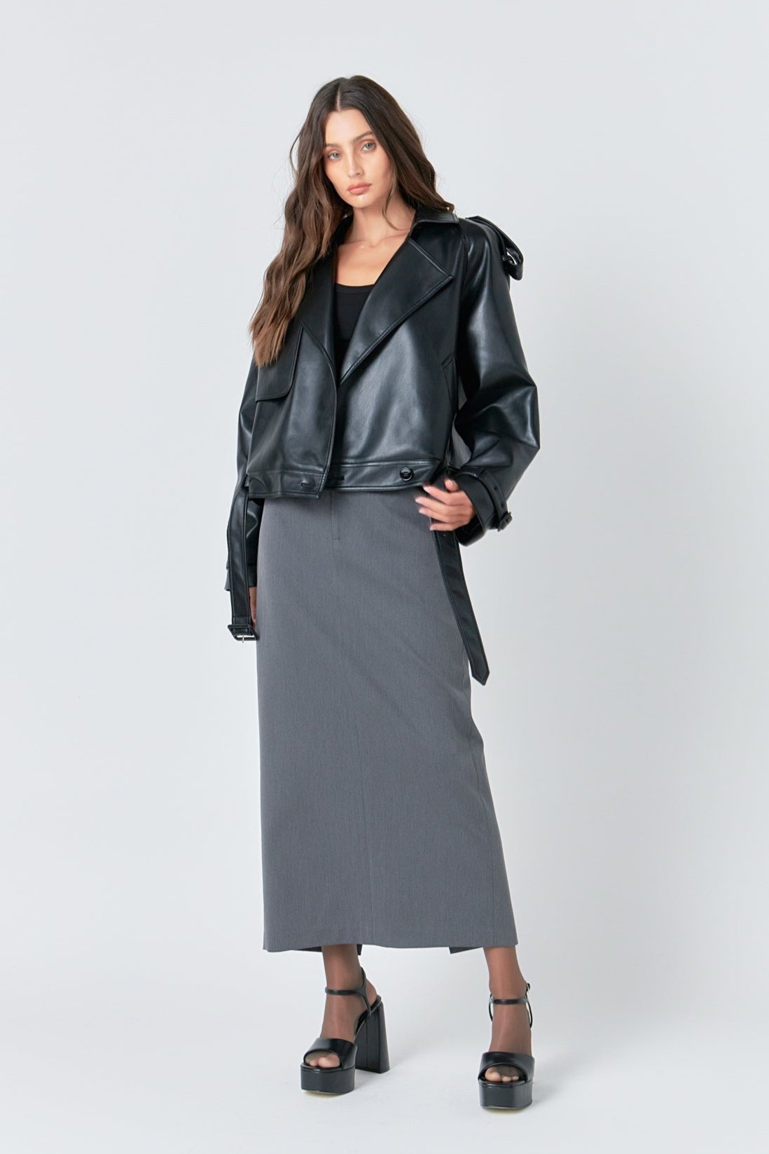 GREY LAB - Grey Lab - Trench Short Pu Jacket - JACKETS available at Objectrare