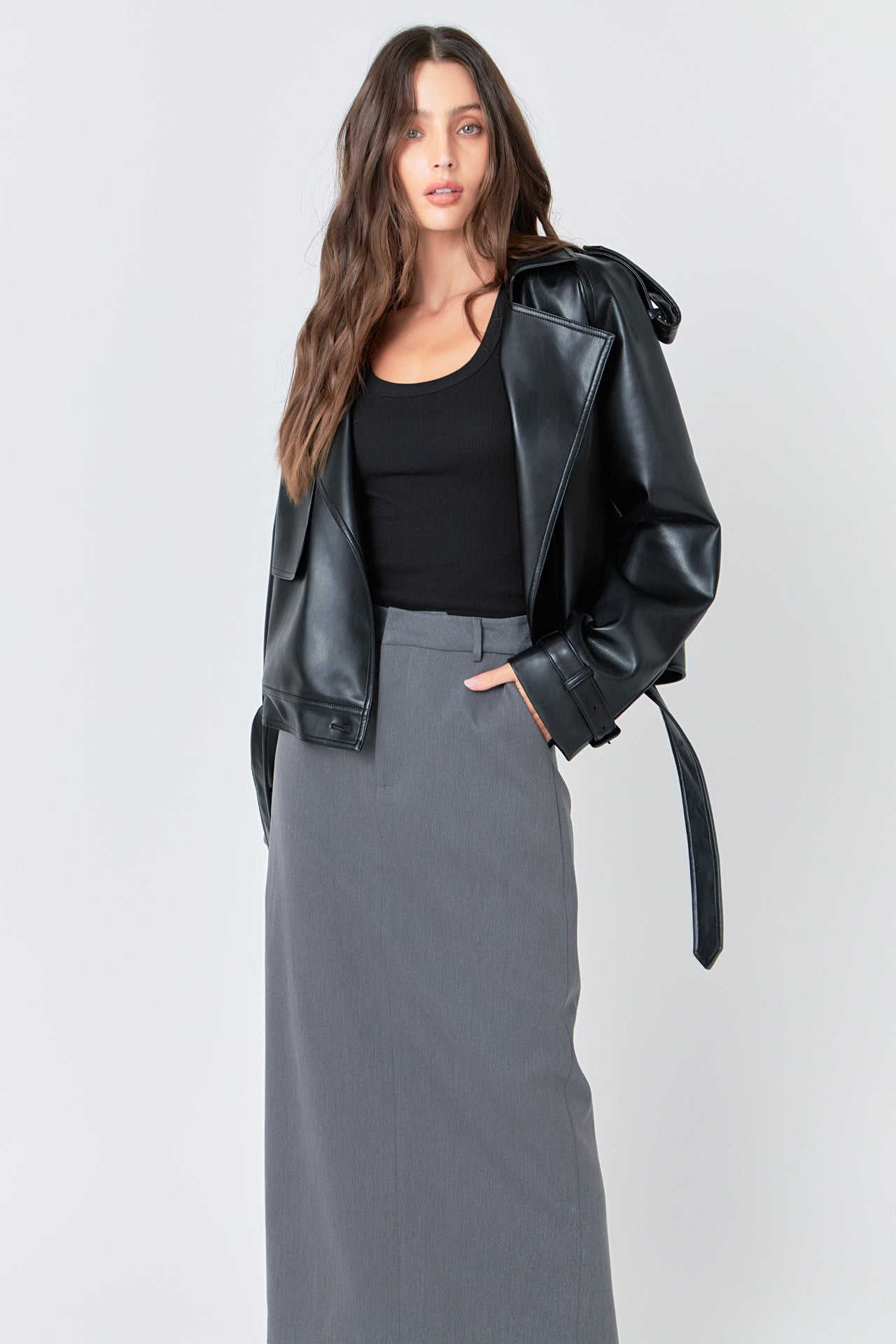 GREY LAB - Trench Short Pu Jacket - JACKETS available at Objectrare