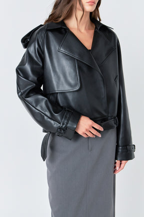 GREY LAB - Trench Short Pu Jacket - JACKETS available at Objectrare