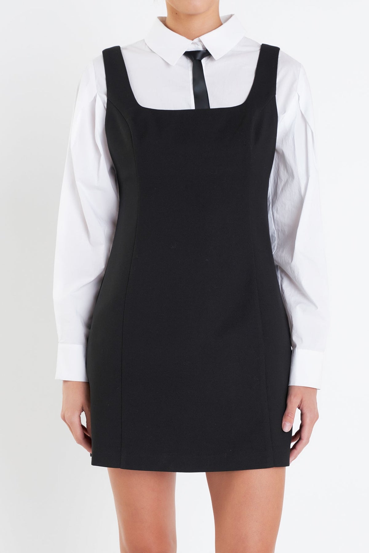 ENGLISH FACTORY - Twill Black Mini Dress - DRESSES available at Objectrare