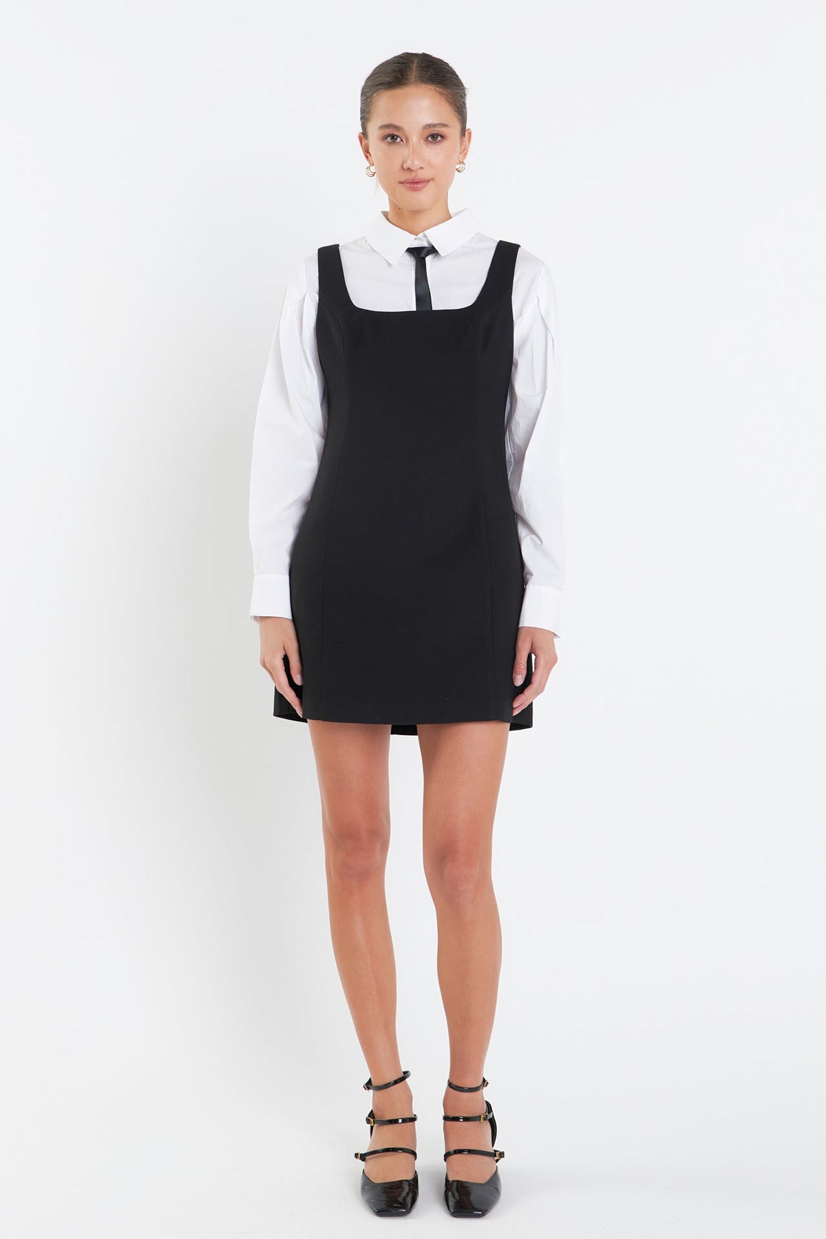 ENGLISH FACTORY - Twill Black Mini Dress - DRESSES available at Objectrare