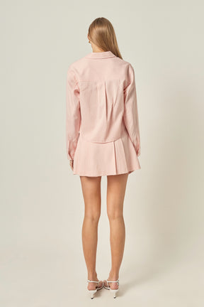 ENGLISH FACTORY - Stripe Mini Pleated Skort - SKORTS available at Objectrare