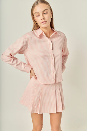 ENGLISH FACTORY - Stripe Mini Pleated Skort - SKORTS available at Objectrare