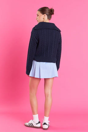 ENGLISH FACTORY - English Factory - Stripe Mini Pleated Skort - SKORTS available at Objectrare