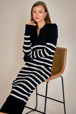 ENGLISH FACTORY - Collar Knit Midi Dress - DRESSES available at Objectrare