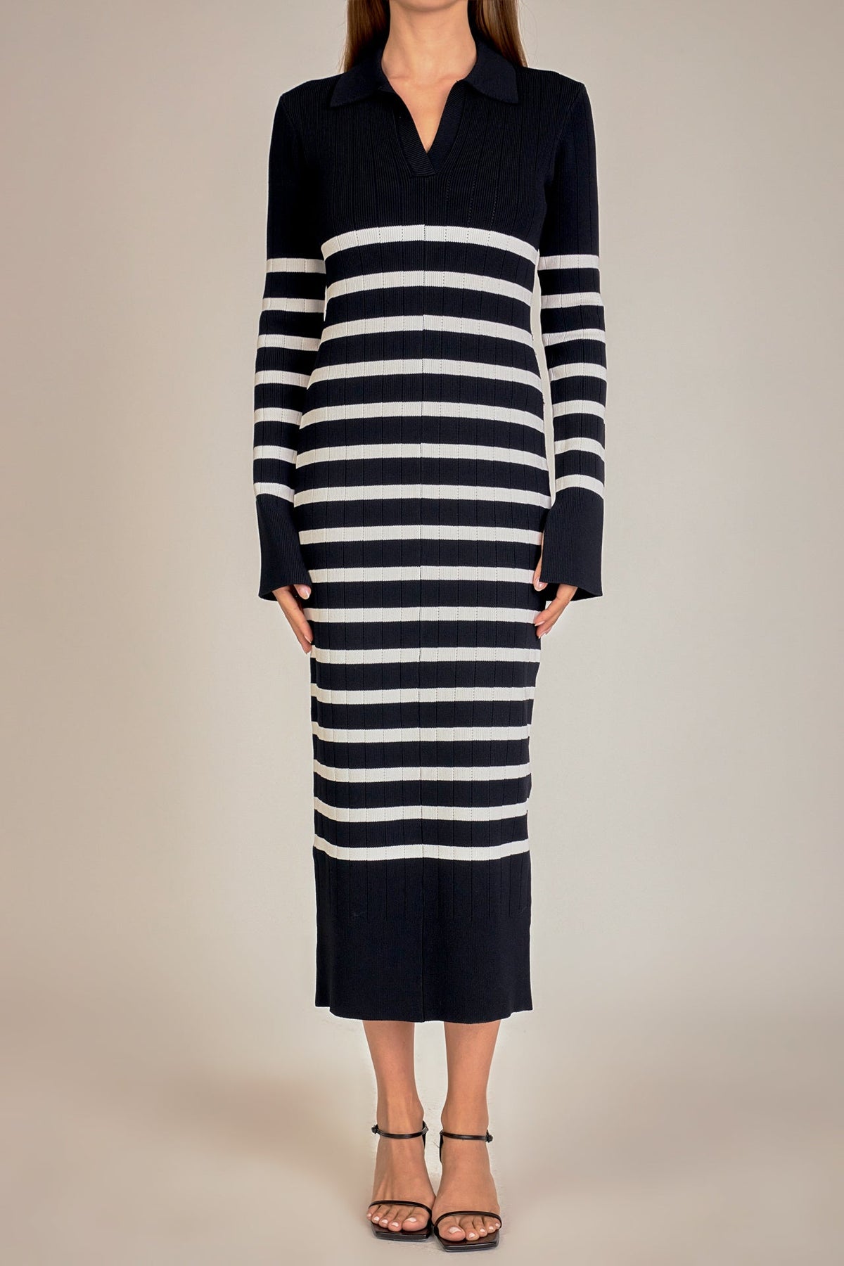 ENGLISH FACTORY - Collar Knit Midi Dress - DRESSES available at Objectrare