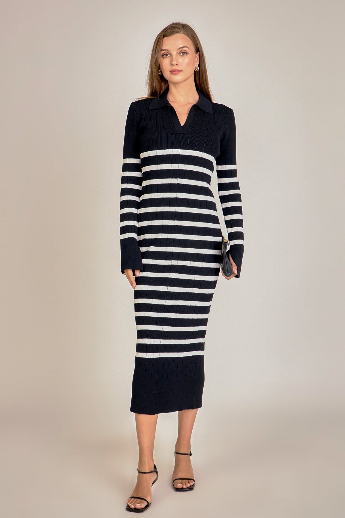 ENGLISH FACTORY - Collar Knit Midi Dress - DRESSES available at Objectrare
