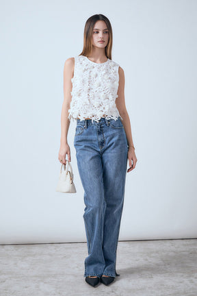 ENDLESS ROSE - Embellished Sleeveless Top - TOPS available at Objectrare