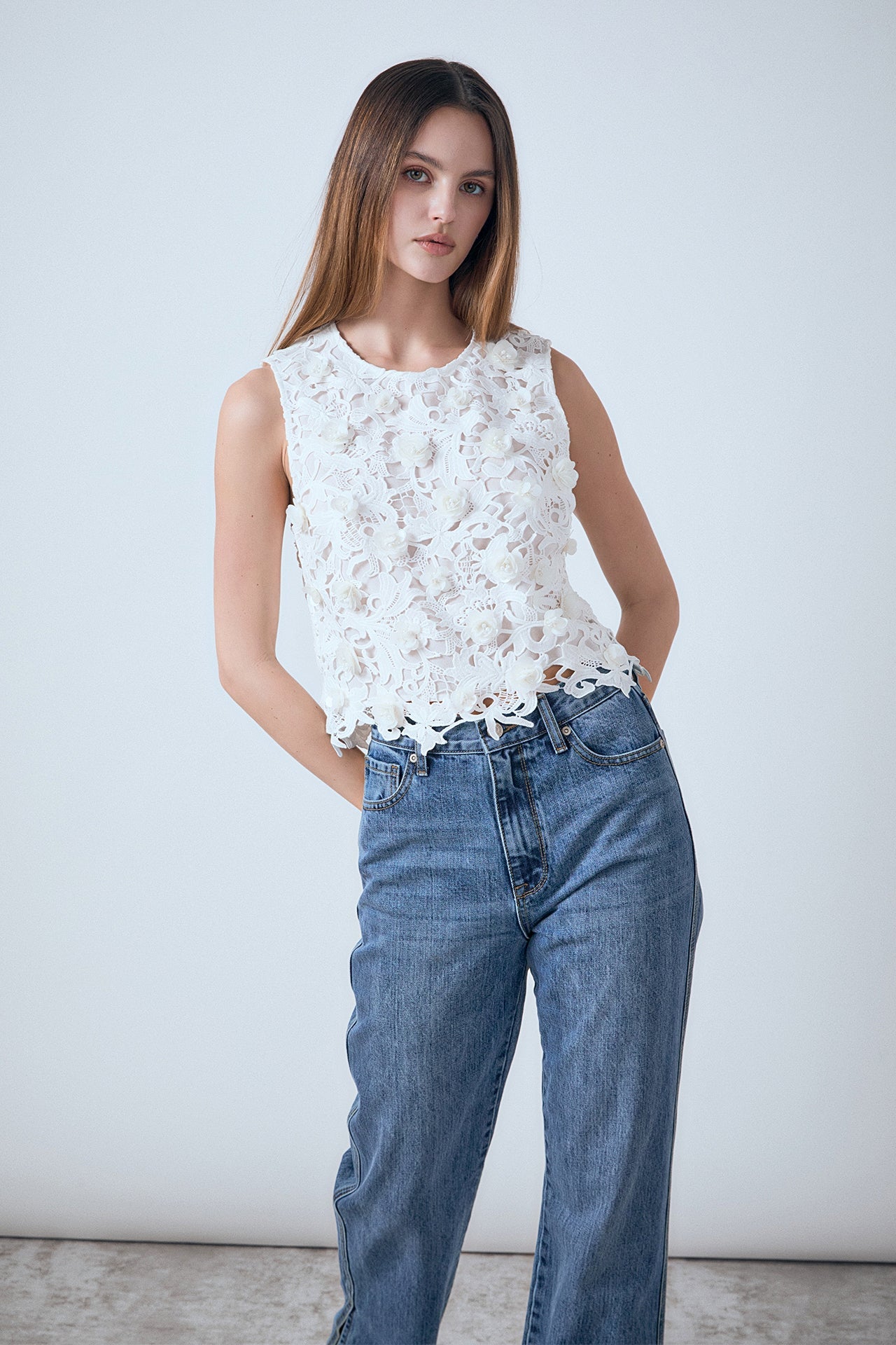 ENDLESS ROSE - Embellished Sleeveless Top - TOPS available at Objectrare