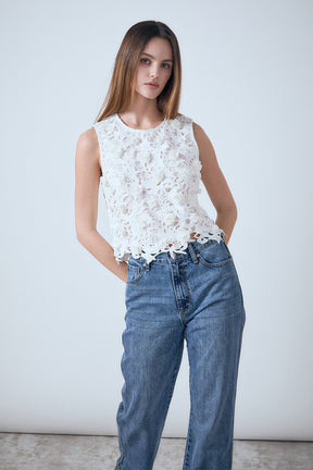 ENDLESS ROSE - Embellished Sleeveless Top - TOPS available at Objectrare