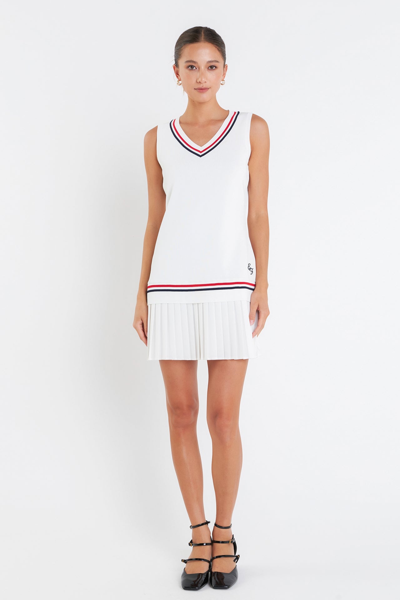 ENGLISH FACTORY - Sleeveless Mix Media Mini Dress - DRESSES available at Objectrare