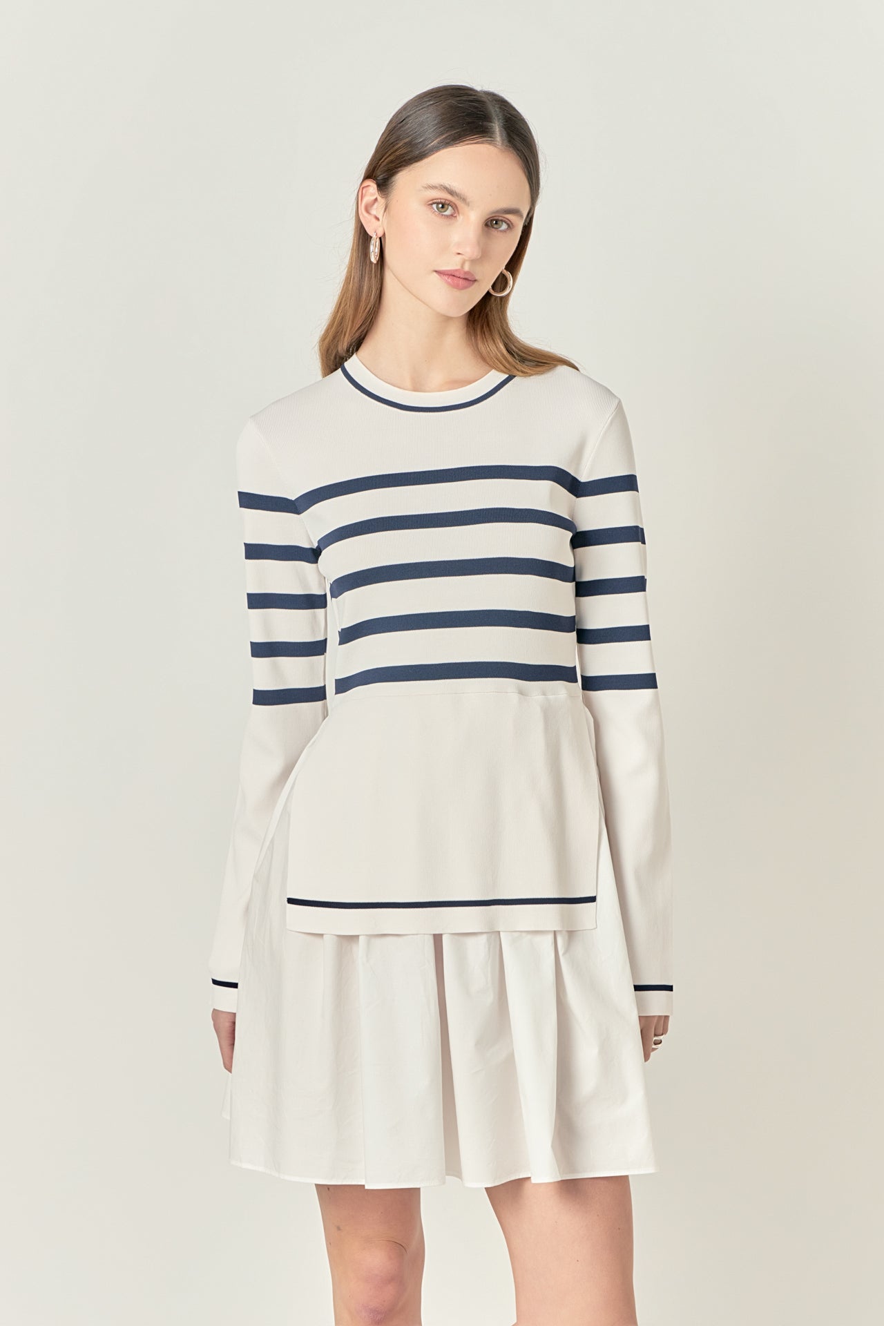 Stripe Mix Media Dress
