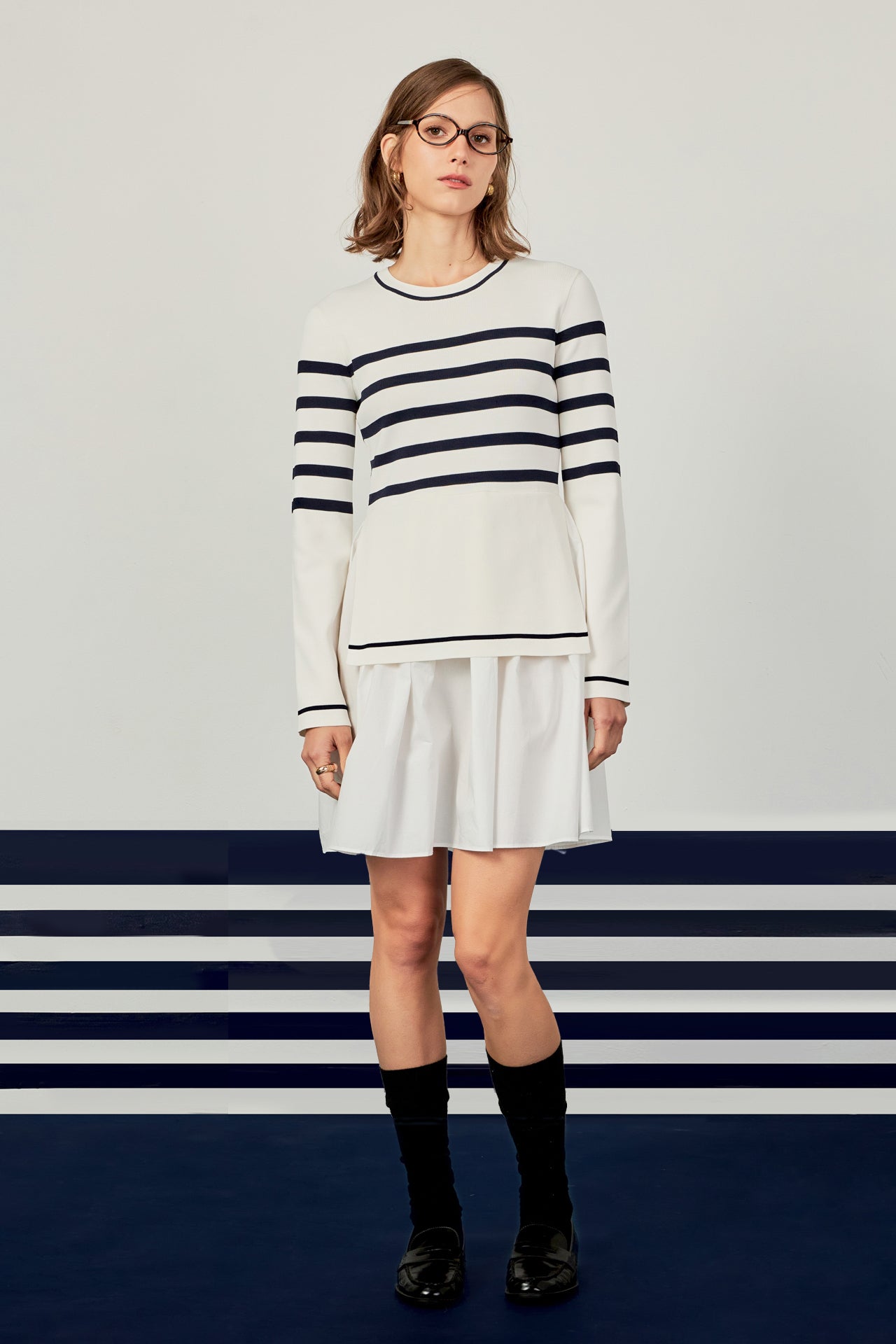 ENGLISH FACTORY - English Factory - Stripe Mix Media Dress - DRESSES available at Objectrare