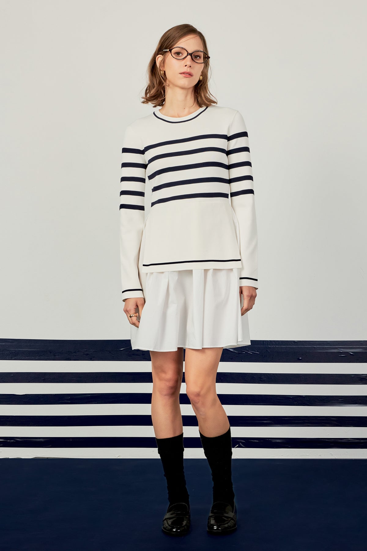 ENGLISH FACTORY - Stripe Mix Media Dress - DRESSES available at Objectrare