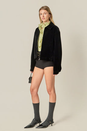 ENGLISH FACTORY - Velvet Bomber Jacket - JACKETS available at Objectrare