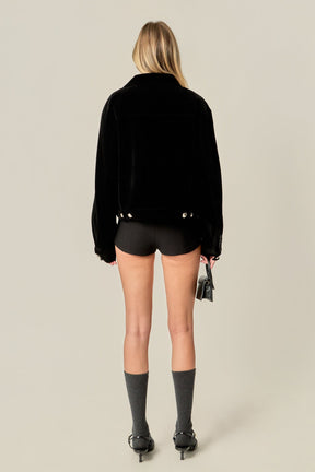 ENGLISH FACTORY - Velvet Bomber Jacket - JACKETS available at Objectrare