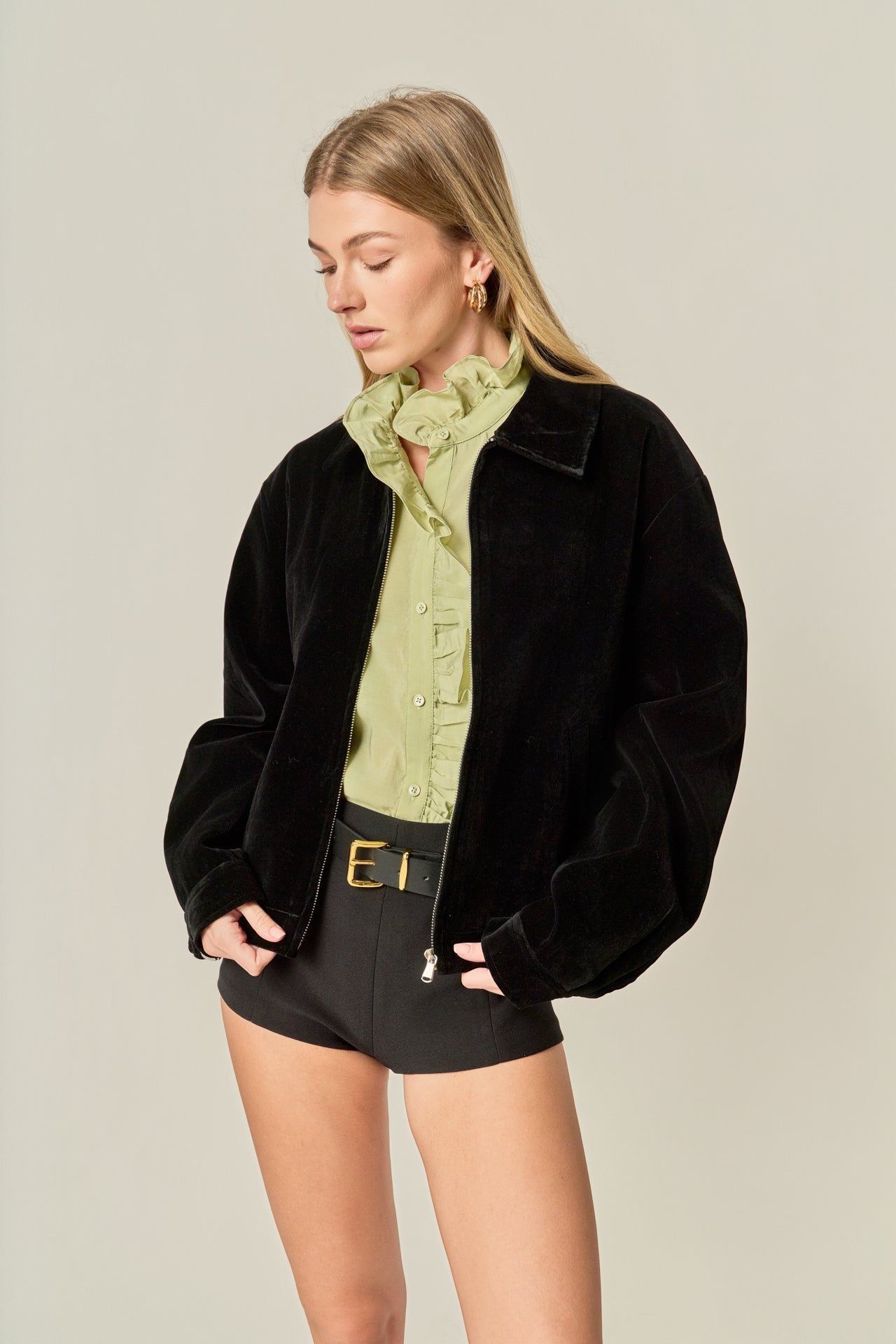 ENGLISH FACTORY - Velvet Bomber Jacket - JACKETS available at Objectrare