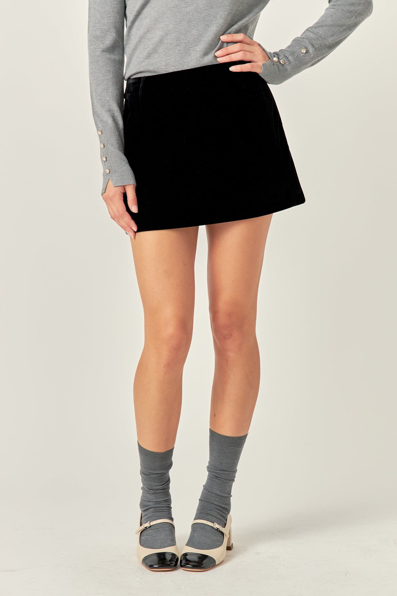 ENGLISH FACTORY - Velvet Low Rise Skort - SKORTS available at Objectrare