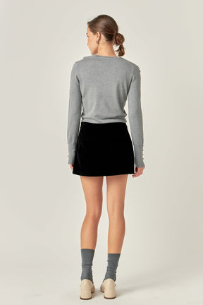 ENGLISH FACTORY - English Factory - Velvet Low Rise Skort - SKORTS available at Objectrare