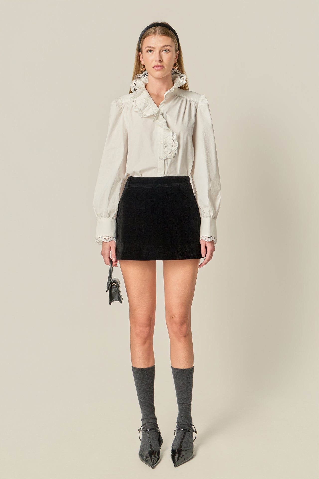 ENGLISH FACTORY - Velvet Low Rise Skort - SKORTS available at Objectrare