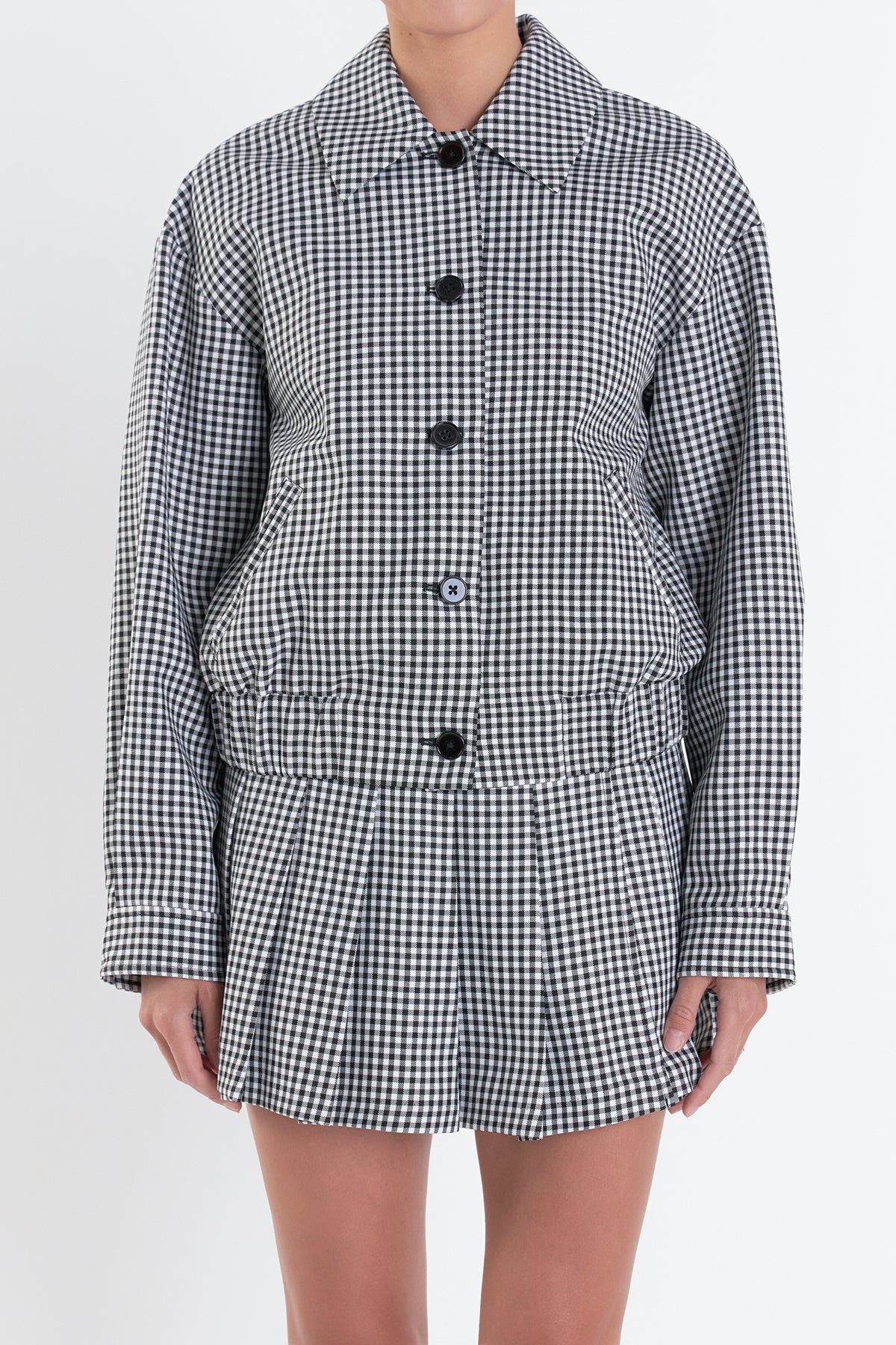 ENGLISH FACTORY - Gingham Check Jacket - JACKETS available at Objectrare