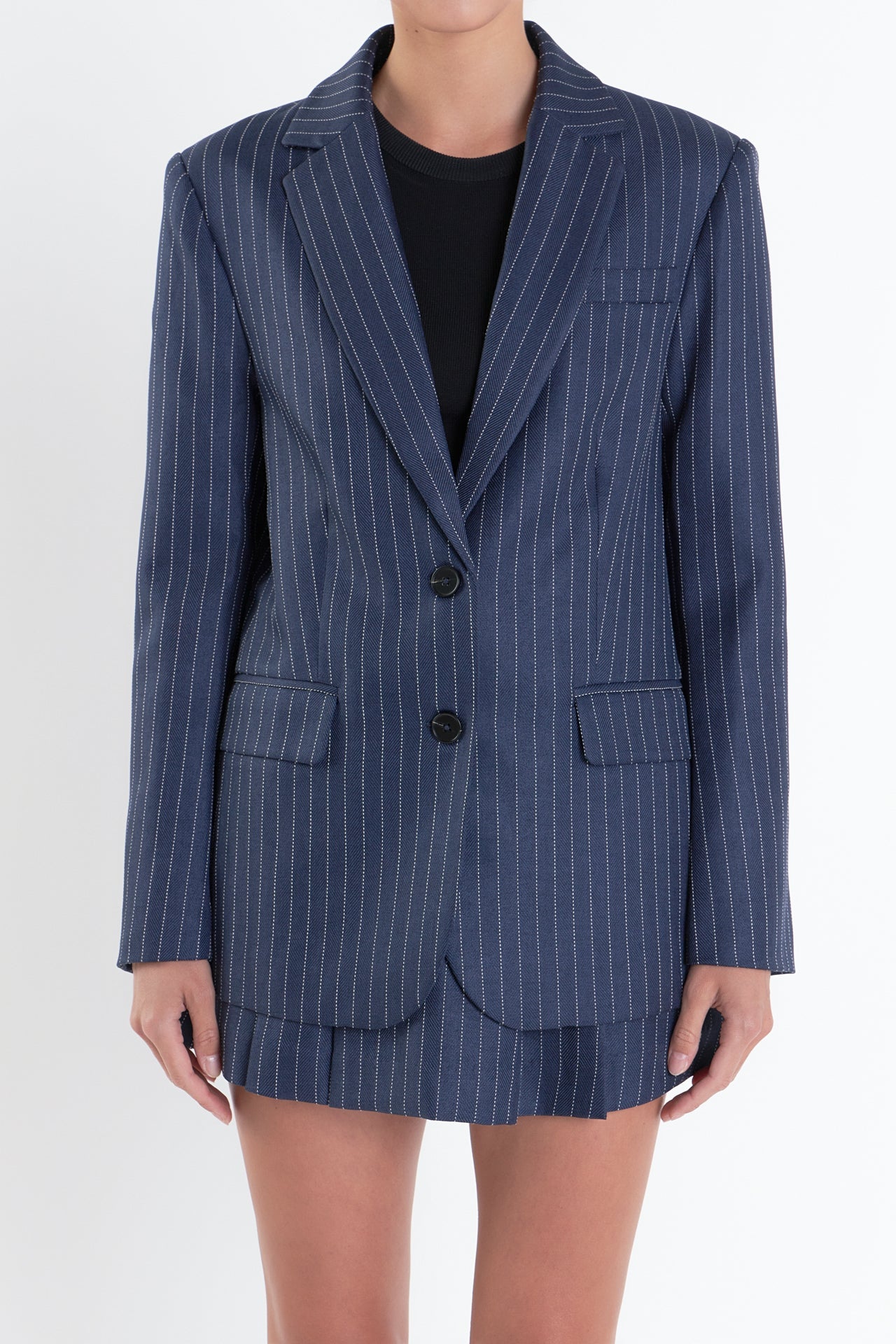 ENGLISH FACTORY - Oversized Stripe Blazer - BLAZERS available at Objectrare