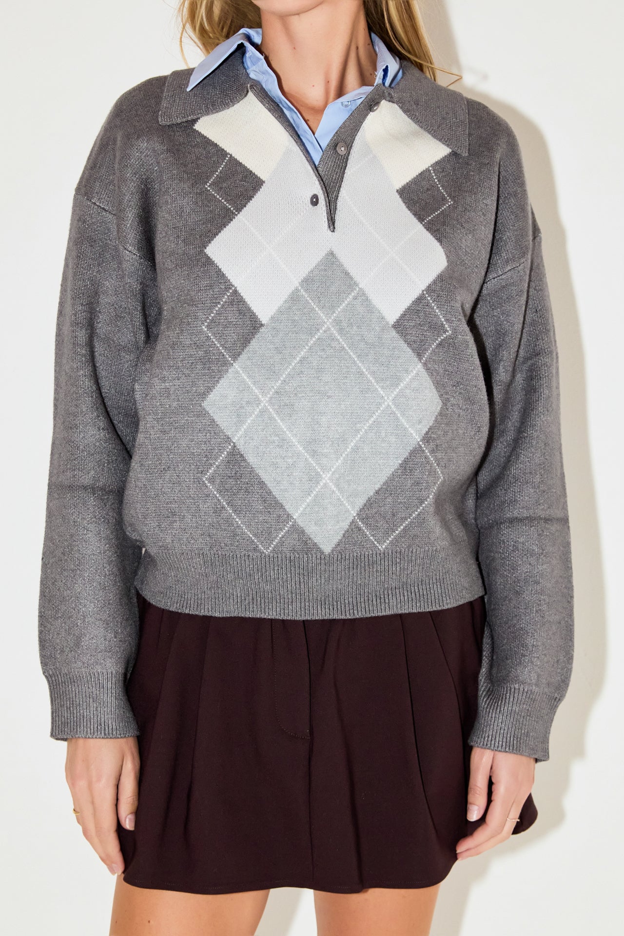 Argyle Knit Sweater- Sold Out