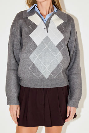 Argyle Knit Sweater- Sold Out