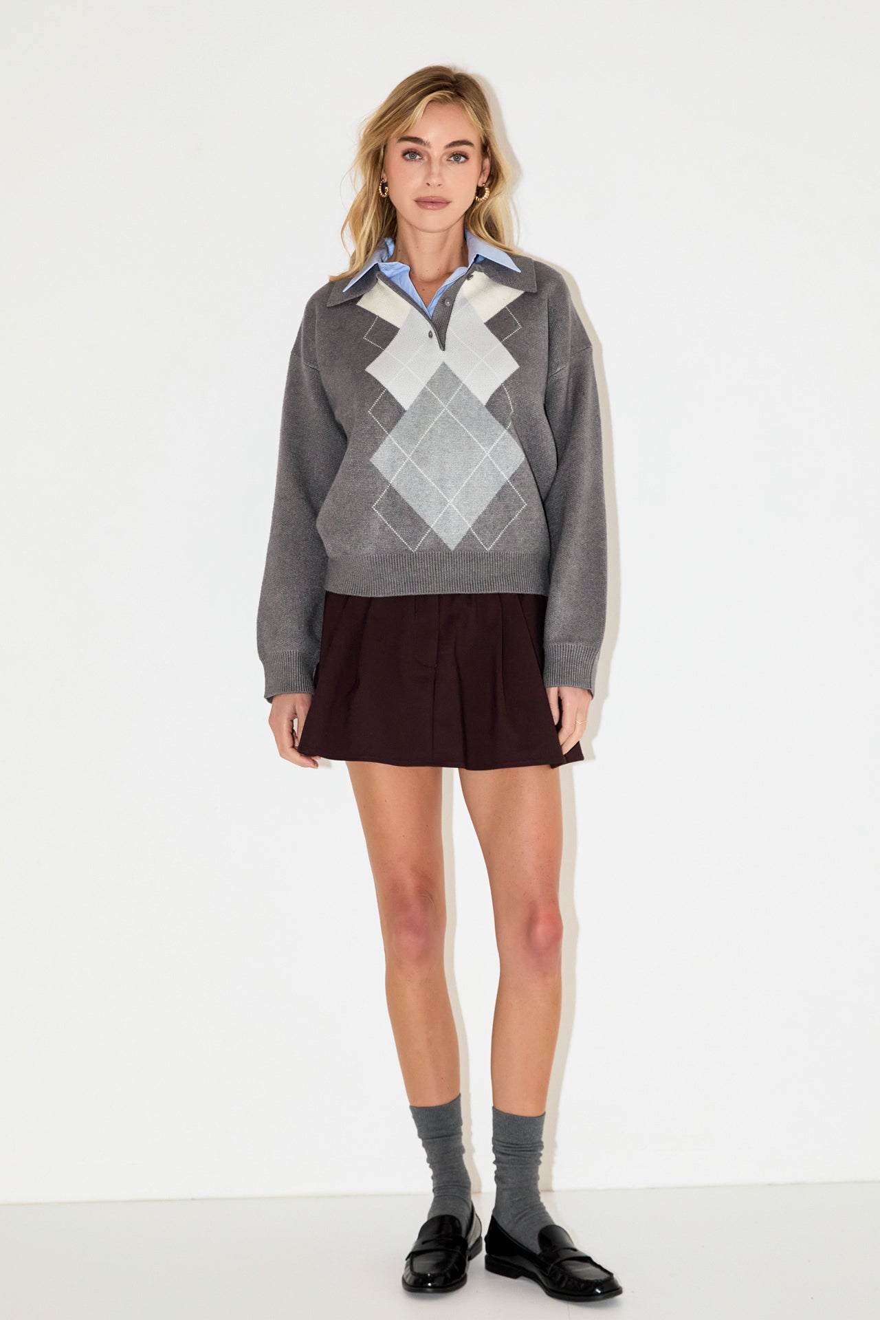 Argyle Knit Sweater- Sold Out