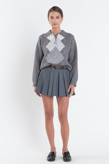 ENGLISH FACTORY - Argyle Knit Sweater - SWEATERS & KNITS available at Objectrare