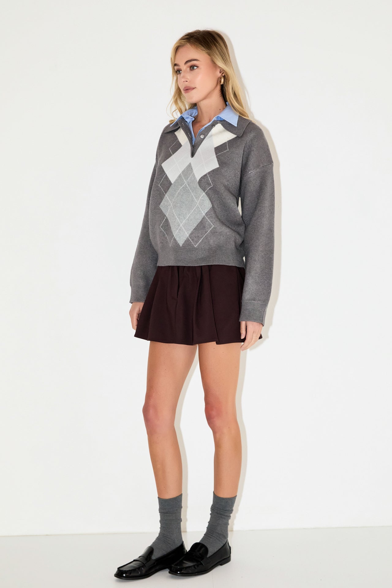 Argyle Knit Sweater- Sold Out