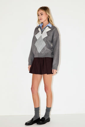 Argyle Knit Sweater- Sold Out