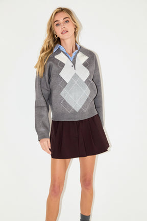 Argyle Knit Sweater- Sold Out
