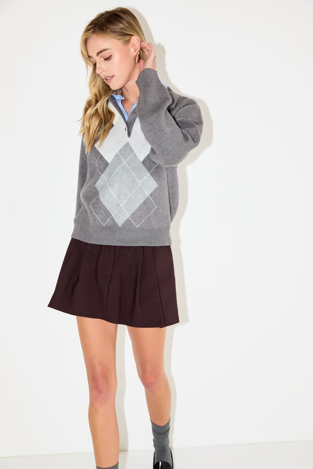Argyle Knit Sweater- Sold Out