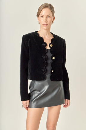 ENGLISH FACTORY - Velvet Scallop Jacket - JACKETS available at Objectrare