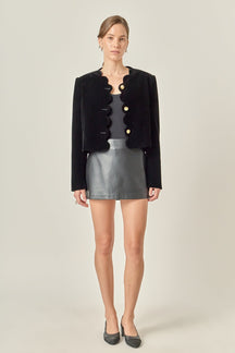 ENGLISH FACTORY - Velvet Scallop Jacket - JACKETS available at Objectrare