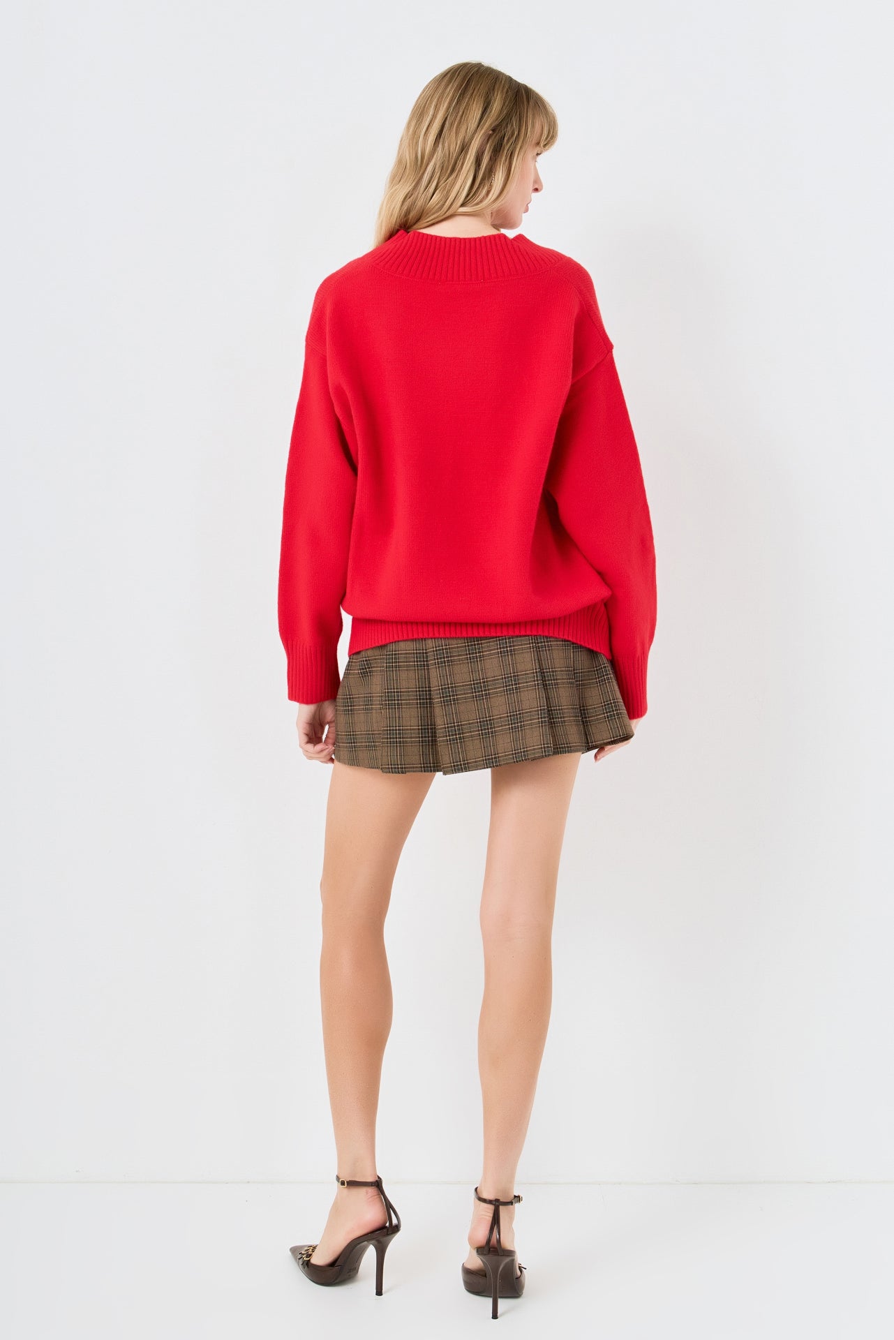V Neckline Oversized Sweater