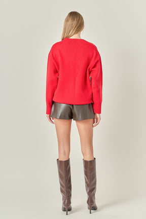 ENGLISH FACTORY - V Neckline Oversized Sweater - SWEATERS & KNITS available at Objectrare